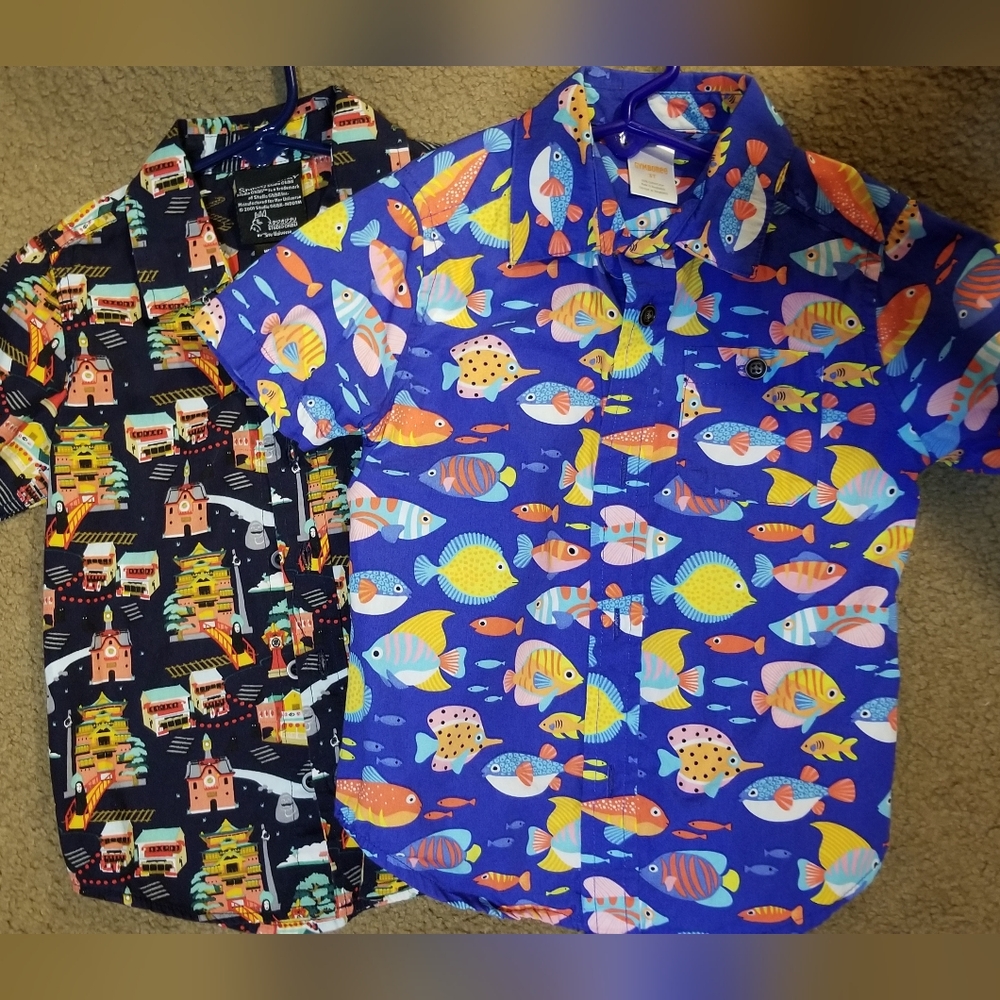 Our Universe Spirited Away And Gymboree Splish Splash 3T Button Up Shirts